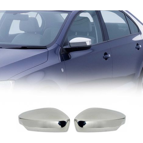 Coques de Rétroviseurs pour Skoda Rapid Berline 2012-2019 en Acier Chromé Argent (1/5)