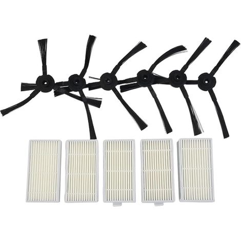 Lot de 11 pièces de rechange pour aspirateur robot Lidl pour SilverCrest SSR 3000 A1, 5 filtres et 6 brosses latérales (1/5)