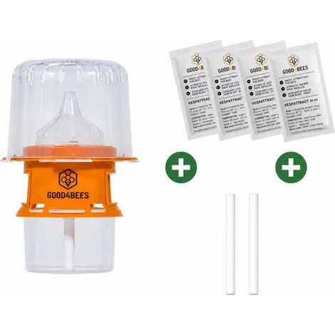 Kit 1 piège à frelons asiatiques + 4 attractifs + 2 diffuseurs coton (1/5)