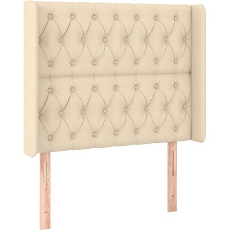 Maison Exclusive - Testiera ad Orecchio Crema 103x16x118/128 cm in Tessuto