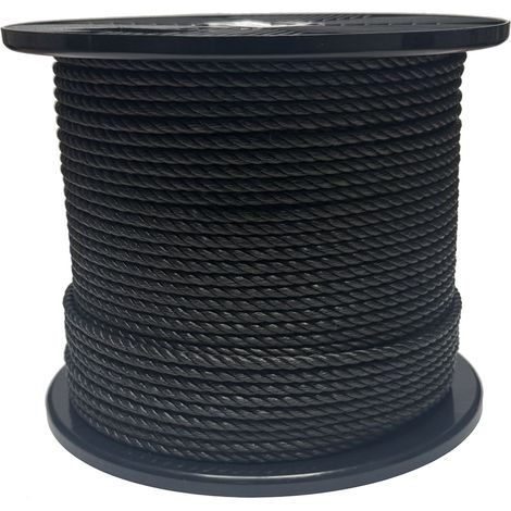 ZGM PP Seil, 200 m, 6 mm, Z-gedreht, schwarz - für Hebe- und Sicherungsarbeiten (1/4)