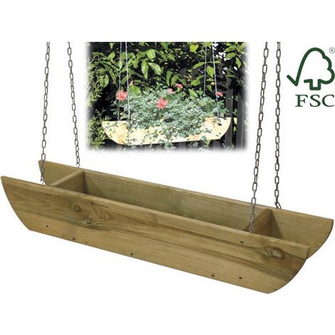 Vase en bois FLORKER 90x20x15 cm Suspension à suspendre