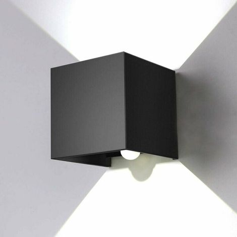 Applique da parete quadrata con sensore radar quadrato da 12 W, guscio nero, luce bianca 6000 K, impermeabile, con sensore radar, per interni ed esterni (1/5)