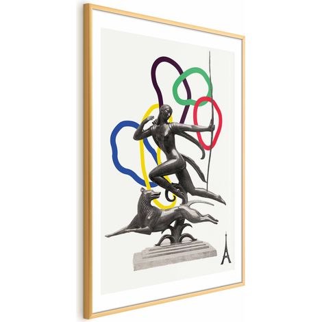 Poster – Grafikcollage – Frau beim Bogenschießen (1/4)