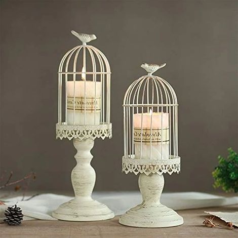 Kaelt - Chandelier à Cage à Oiseaux Vintage, Chandeliers décoratifs pour Tables de Mariage, Ornements pour Chandeliers sculptés en Fer forgé, S + L (1/5)
