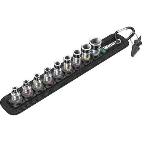 Set de 9 douilles Zyklop 1/4" avec fonction de retenue WERA Belt A 1