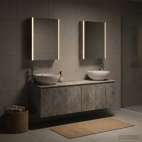 vidaXL Bathroom Cabinet Set 5 pcs Concrete Grey Engineered Wood (1/5)