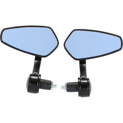 Paire de rétroviseurs noirs pour moto, compatibles avec les guidons de 7/8", pivotants à 360° et réglables en angle. (1/5)