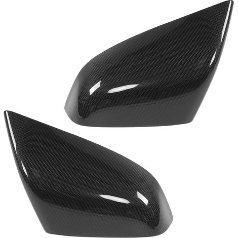 Paire de coques de rétroviseurs extérieurs, finition fibre de carbone sèche, compatibles avec Tesla Model S (2012-2021), texture fibre de carbone brillante (1/5)