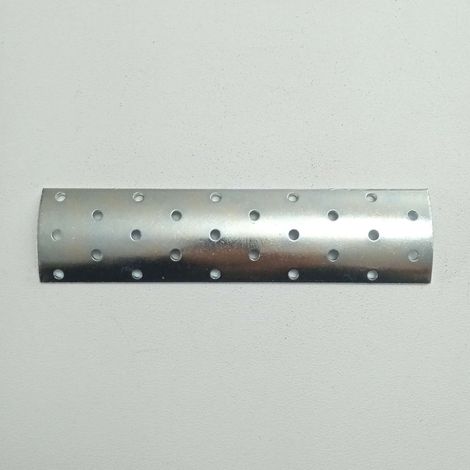 Piastra 50x100mm per giunzione di pali tondi da 80 e 100mm zincata bianca