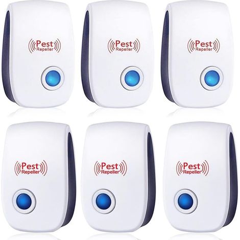 Répulsif Ultrason Anti-Rongeurs Insectes, 6 Pack Ultrason Anti Moustique Ultrason Souris et Rats, Intérieur Répulsif Électronique Insectes pour Souris, Rats Fourmis Araignées Moustiques (1/5)