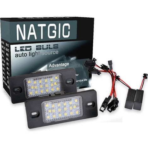 2PCS LED plaque d'immatriculation Lumière 3528 puces 18SMD Intégré CAN-BUS étanche Plaque d'immatriculation Lumière LED Numéro Plaque d'immatriculation Lampe Assemblée 12V 3W - 6500K Blanc (1/5)