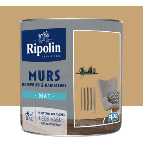 Peinture Murs, Boiseries, Radiateurs RIPOLIN Mat Ocre rocheuse 0,5 L (1/7)