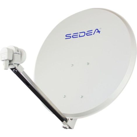 SEDEA Parabole satellite Acier 65cm avec bras en aluminium + LNB single