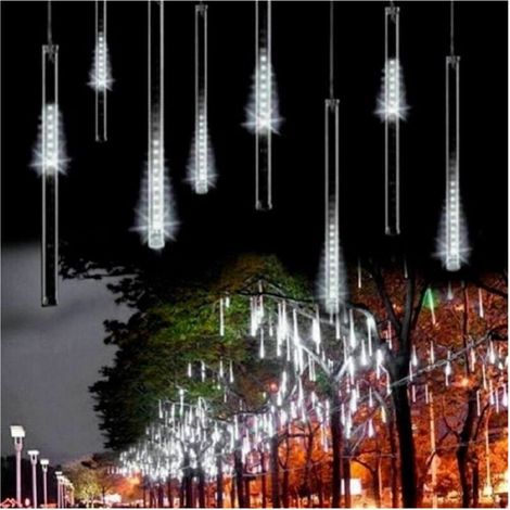 YMYNY LED-Weihnachtslichterkette für den Außenbereich, Sternschnuppen-Regeneffekt, Kaltweiß (1/2)