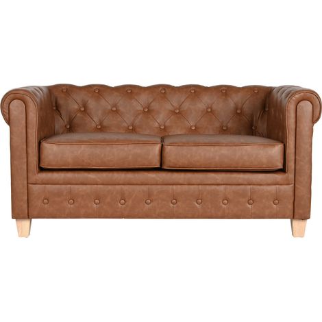 Sofa Poliester Madera 151X79X70 2 Plazas Marron (1/5)