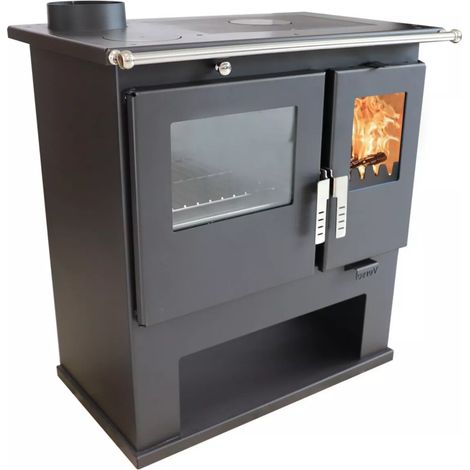 Stufa a Legna da Cucina Verso CS - 7.7 kW con Forno in Inox, Piastra Superiore in Metallo e Uscita Fumi Laterale Sinistra, Potenza e Funzionalità per la Tua Cucina (1/5)