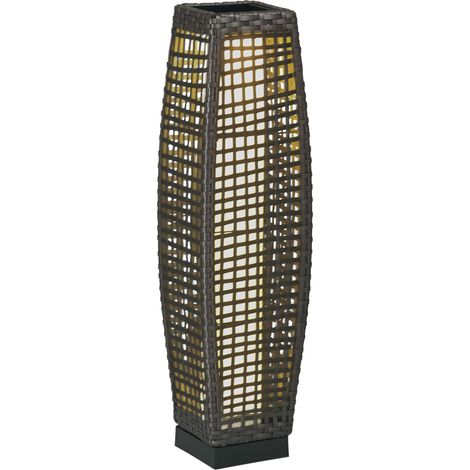 Luminaire en Résine Tressée Outsunny Résine Tressée 21x21x78cm Gris