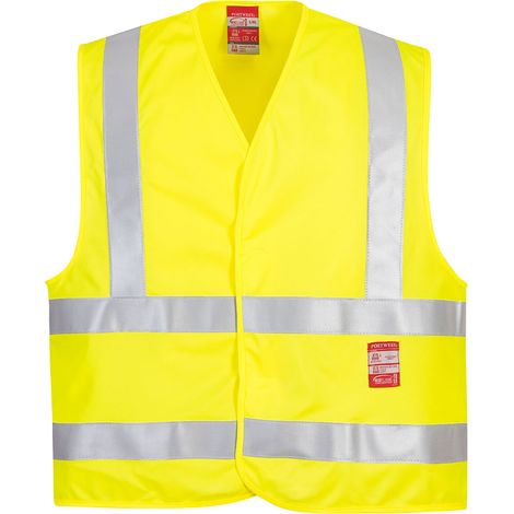 Chaleco de alta visibilidad ignífugo flúor PORTWEST FR75 L/XL Amarillo