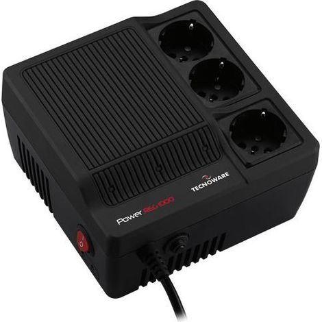 Tecnoware Power Reg 1000VA regulador de voltaje 3 salidas AC 230 V Negro