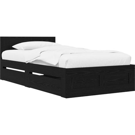 Bed Frame with Headboard Black Oak 80 x 200 cm Engineered Wood vidaXL
