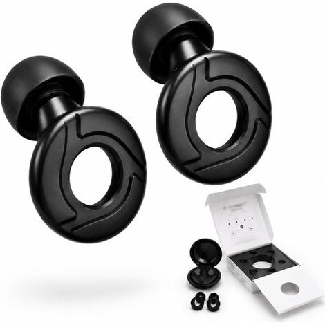 Bouchons d’oreille sommeil – Réutilisables – Silicone – Noir – Anti-bruit – Confort (1/5)