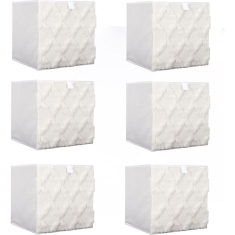 Lot de 6 cubes de rangement pliables avec tissu texturé (1/5)