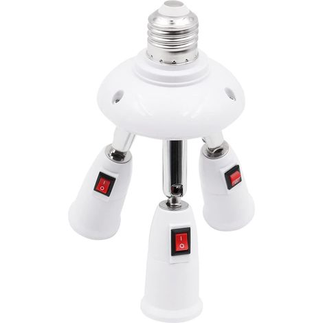 3 en 1 réglable E27 à E27 adaptateur d'ampoule de Base AC 220V séparateur de prise de lumière avec interrupteur (1/5)