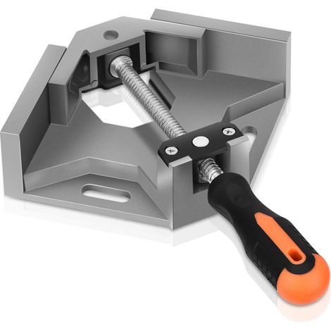 Pince à Angle Droit à 90°, Pince à Angle de 90 Degrés en Alliage d'aluminium avec Mâchoire Oscillante pour Menuisier Soudage & Travail du Bois, Right Angle Corner Clamp - Argent