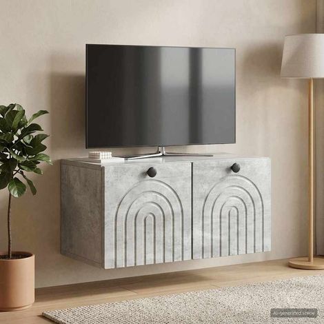 vidaXL Mueble para TV de pared Gris Hormigón 59,5 x 31 x 30 cm (1/5)