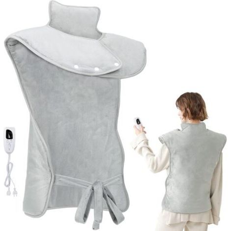 Coussin Chauffant Cervicales Dos Nuque Couverture Chauffante Electrique avec 6 Température Réglable / 4 Réglages de Minuterie / Chauffage Rapide / Lavable en Machine 61x94 cm (1/5)