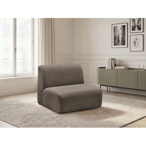 BOBOCHIC - Chauffeuse 1 place sans accoudoir pour canapé modulable ANDA tissu chenille   Taupe