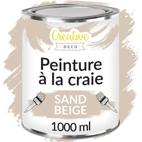 Peinture à la Craie Beige Sable 1L Mat Lavable pour Meuble Bois (1/5)