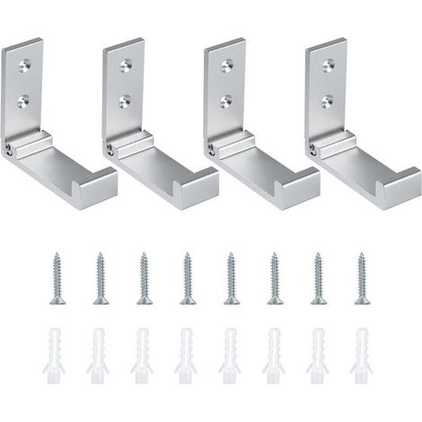 Klappbarer Wandhaken aus Aluminiumlegierung. klappbare Garderobe mit Schrauben. klappbare Haken für Büro. Schlafzimmer. Küche. Badezimmer. max. Traglast 10 kg. 4 Stück