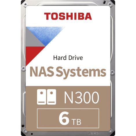 TOSHIBA N300 CMR, (3,5'', 6 TB, 512 MB, 7200 RPM, SATA, sensore RV, TBW: 180)