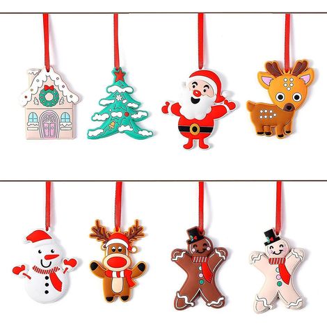 Décorations de Noël bonhomme de neige en pain d'épice, décorations de sapin de Noël, décorations de Père Noël pour Noël (1/5)