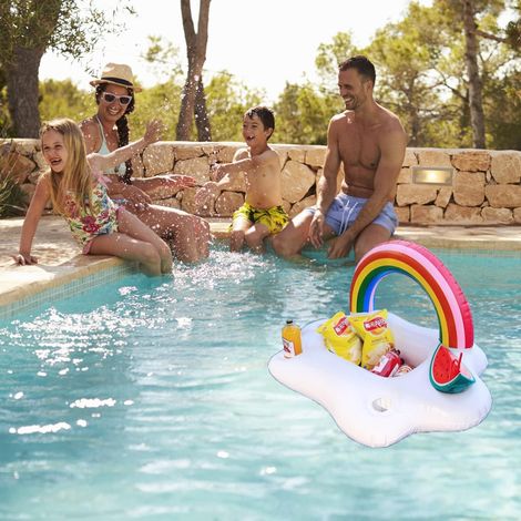 Porte Gobelet Gonflable Piscine - Support Gonflable De Boisson Avec 8 Trous - Bar Flottant Piscine Avec Pompe À Air - Plateau Gonflable Bar Flottant (1/5)