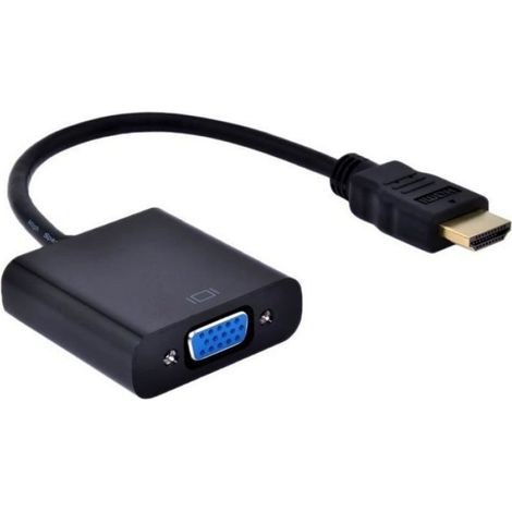 Adaptateur HDMI Vers VGA - Conversion Numérique Analogique - Résolution Jusqu'à 1080p - Pour Ordinateur Portable Projecteur Écran LCD - 1 Pièce