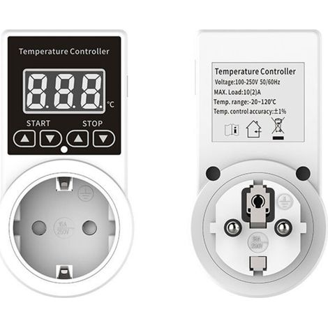 Thermostat Prises de Régulateur TempéRature NuméRique : Thermostat de Chauffage Sonde Ntc pour Appareils de Chauffage Chauffants Prises de Thermostat NuméRique de Serre Refroidissement