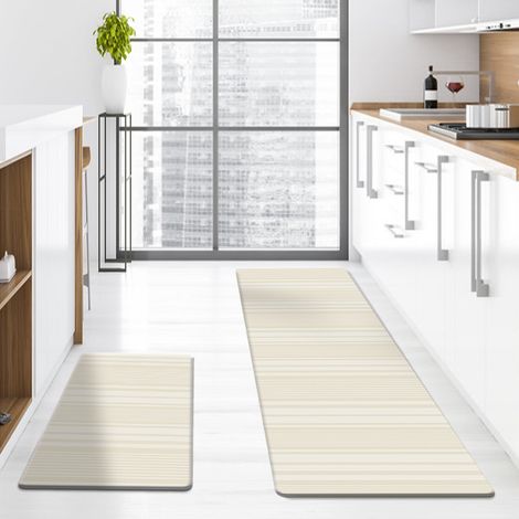 Kitchen anti-slip mat, stain-resistant and oil-proof, simple PU leather thickened doormat for entryway - 1 - 44x75x1cm