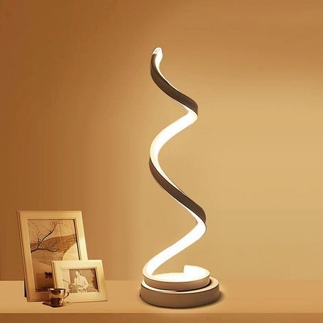 Lampe de Table LED Spirale 12W Intensité Variable Design Incurvé Lumière Douce Chevet (1/5)