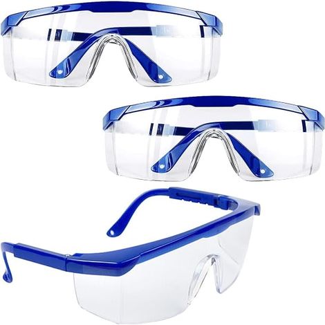 3PCS Anti-Fog Protective Goggles Blue Frames UV Protection Glasses for Kids Adults with PC and Thicker Lenses for Outdoor Activities (1/5)