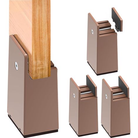 Lot de 4 rehausseurs de meubles 10 cm Rehausseur de table réglable Rehausseur de chaise Rehausseur de lit Rehausseur de canapé Rehausseur de table (1/4)