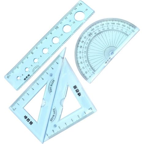 Règles en plastique souple, 15 cm, lot de 4, motif ondulé (1/5)