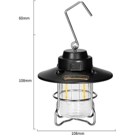 Lampe de Secours Lampe Camping Rétro, Lampe Rustique Vintage Warm Lights Peut être Suspendu, LED Lampe Extérieur pour vert (1/4)