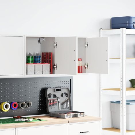 Maison Exclusive - Pensili per Garage 2 pz Bianco in Legno Multistrato