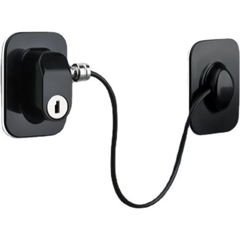 Chiusura a chiave - Chilroof - Adatta per finestre, porte, cassetti - Nera - 55x32 mm (1/4)