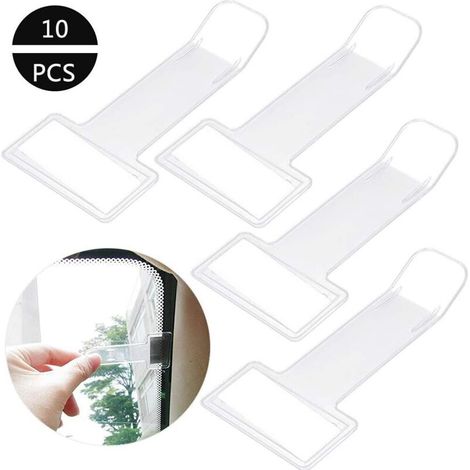 Parking Titulaire De œillets Clip - Clip Support pour Pare-Brise de Voiture Ticket de Parking Plastique Clair véhicule Ticket Clip Support pour Note,10pcs-Fei Yu
