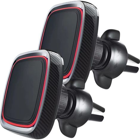 Soporte Telefono Coche - Imán 360° - Fijación Rejilla Aire Acondicionado - Compatible iPhone y Smartphones - 2 Unidades (1/5)