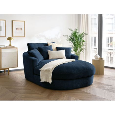 BOBOCHIC - Méridienne BELEM tissu texturé Bleu foncé (1/5)